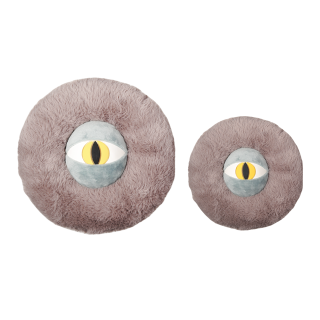 Plush And Rubber Combo Dog Toy with Hollow Natural Rubber Monster Eyes Safe Chew Plush Toys for Dogs with Squeakers