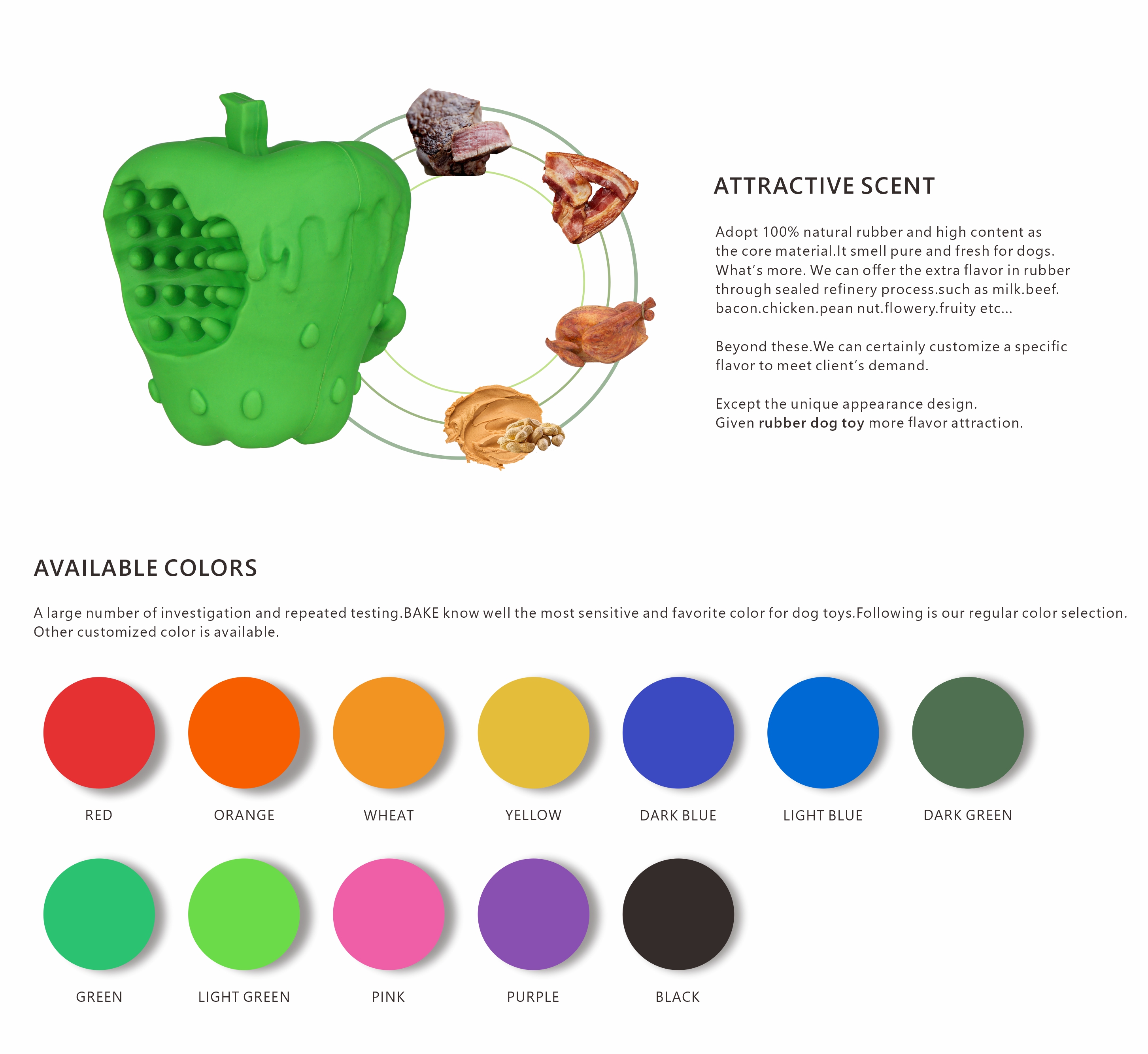 Green Fruits And Vegetables Dog Toys