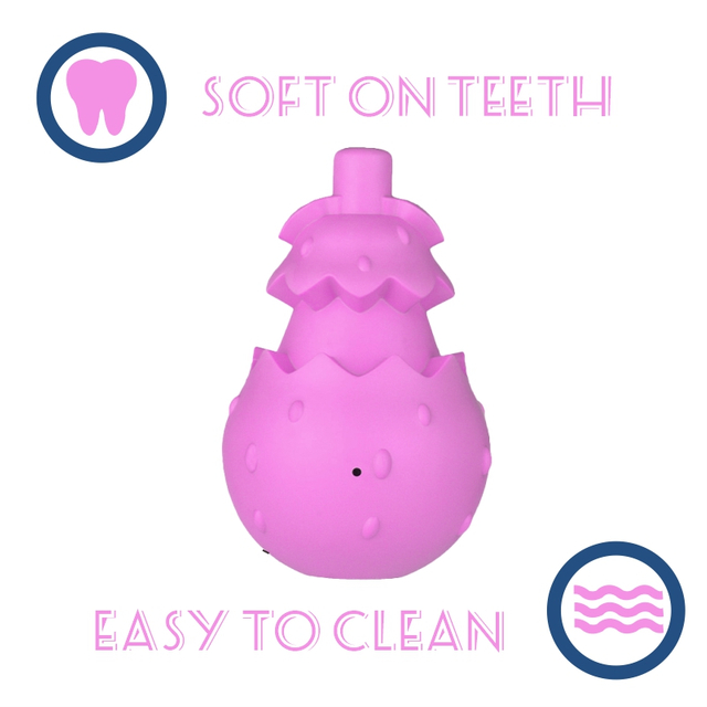 China Leaky Food Toys Uses 100% Natural Rubber To Make Chewy And Funny Fruit Pear Chew Toys