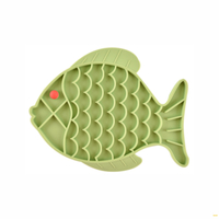 High Quality Pet Fun Training Slow Feeder Cat Food Plate Dog Slow Feeder Bowl Fish Shape Lick Mat