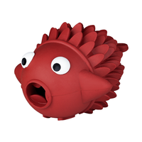 Resistant Durable Available Chewy Fish-shaped Squeaky Plush Pet Dog Rubber Chew Toy 