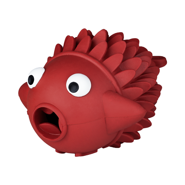 Resistant Durable Available Chewy Fish-shaped Squeaky Plush Pet Dog Rubber Chew Toy 
