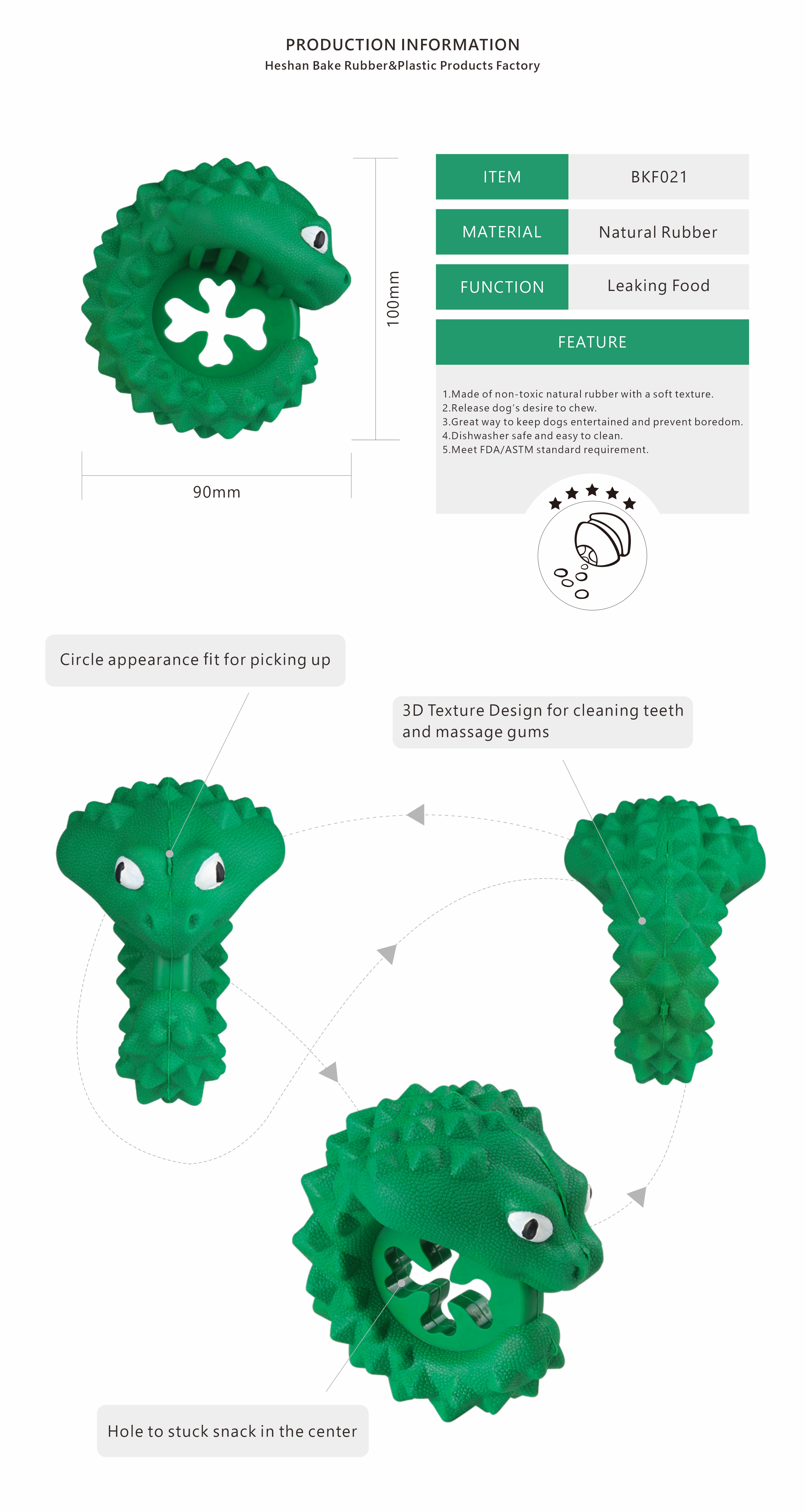 green dog chew toy