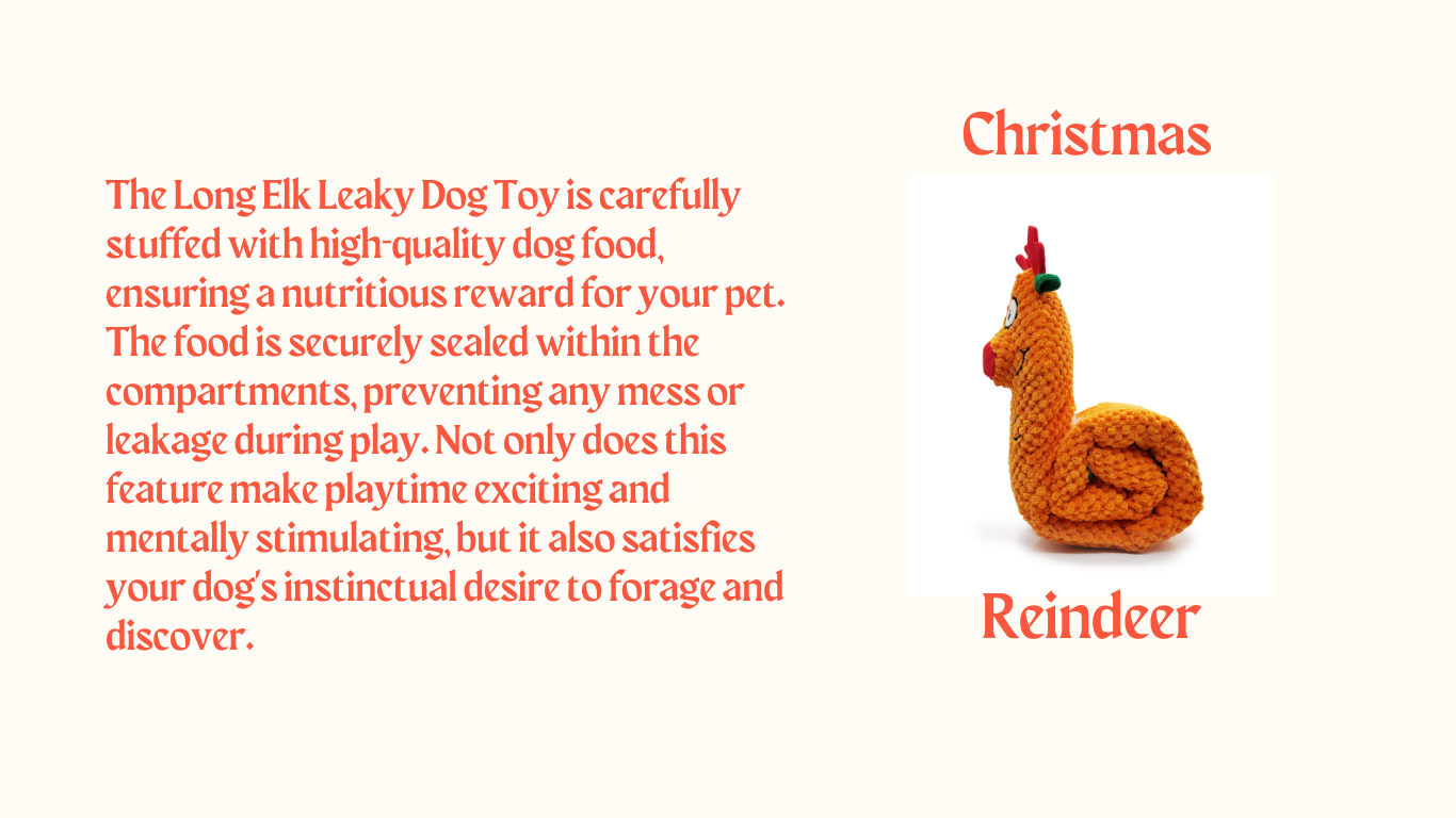 christmas reindeer dog toy long squeaker