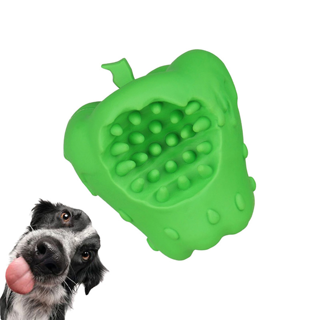 2022 new apple design natural rubber dog molar durable squeak and squeak chewing dog toy
