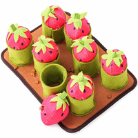 Dog Snuffle Mat Interactive Puzzle Foraging Feeding Pad Squeak Strawberry Toys for Puppy Improving Intelligence