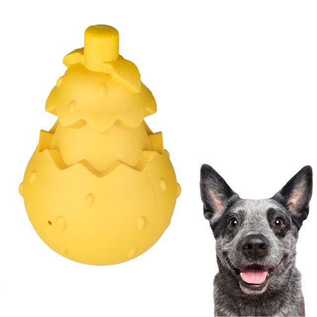 High quality Funny Fruits Rubber made Special designed pear toy for chewing feeding and interaction toy