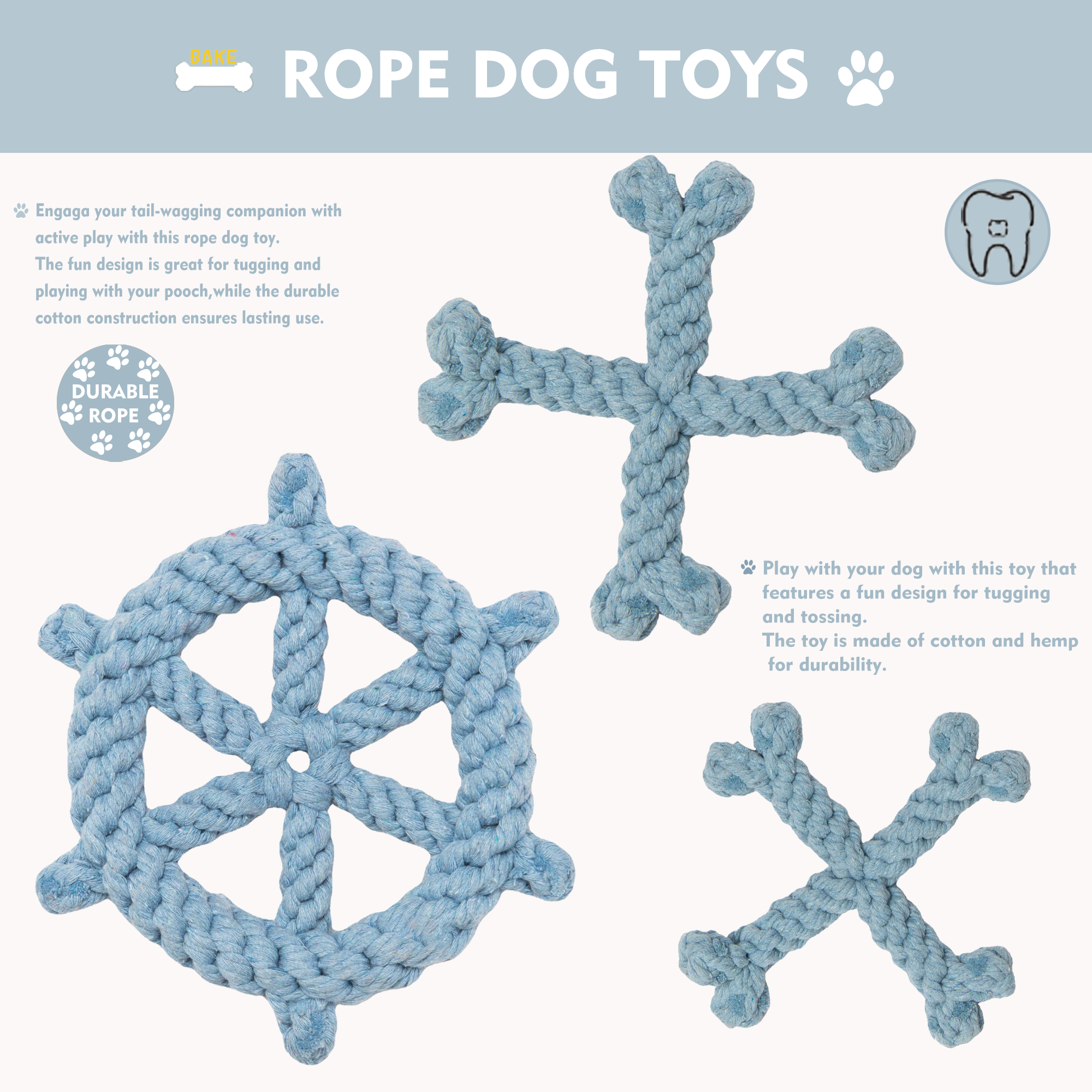 dog toys knot rope