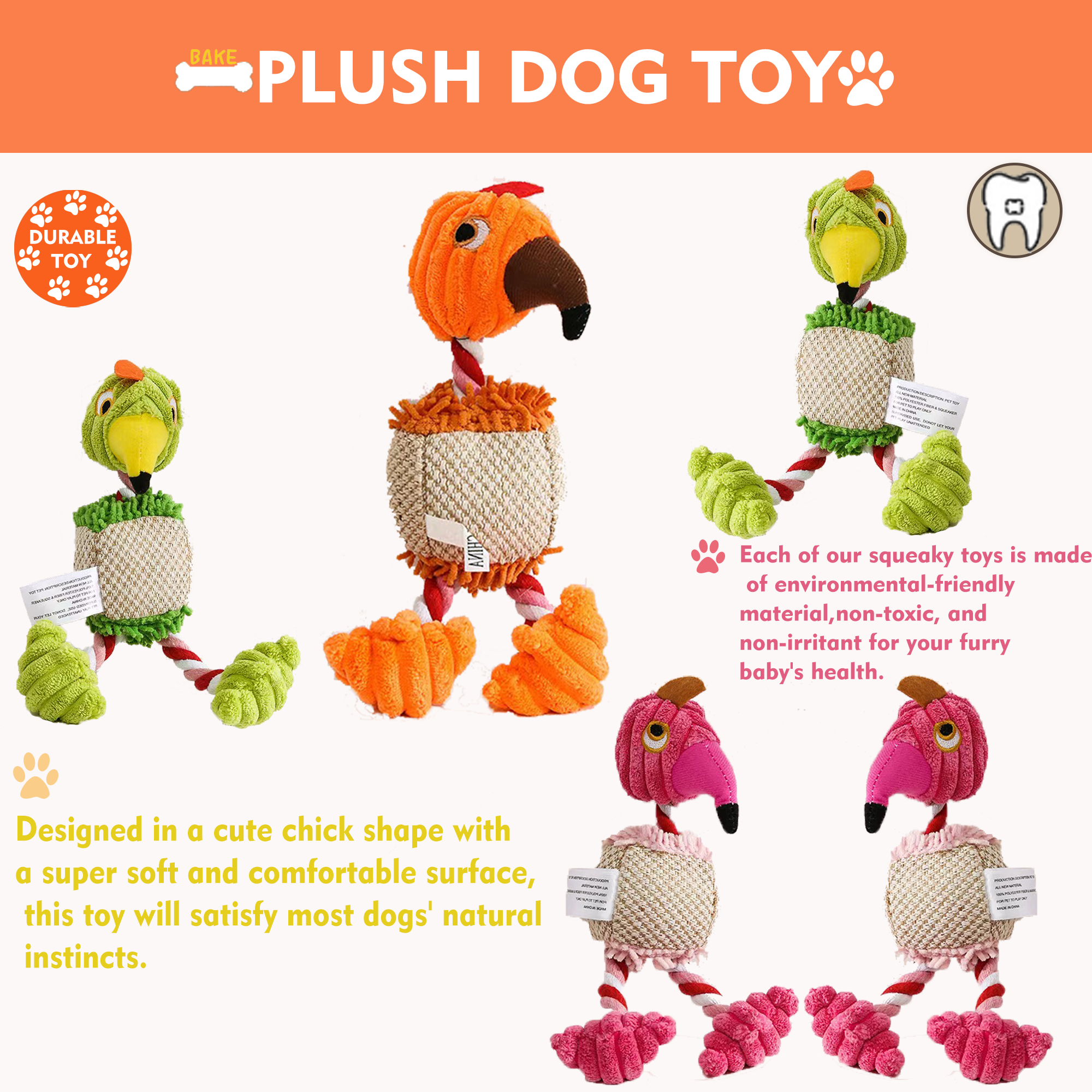squeaky plush dog toys