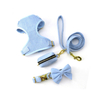 Velvet Five-piece Dog Comfortable Leash Chest Strap Collar Poop Bag Bow Pet Leash Set