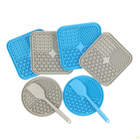 Non-toxic Dog Bowls Eat Slow Feeder Pad Durable Square Pet Dog Suction Cups Silicone Licking Mat for Relieves Bath Buddy Anxiety