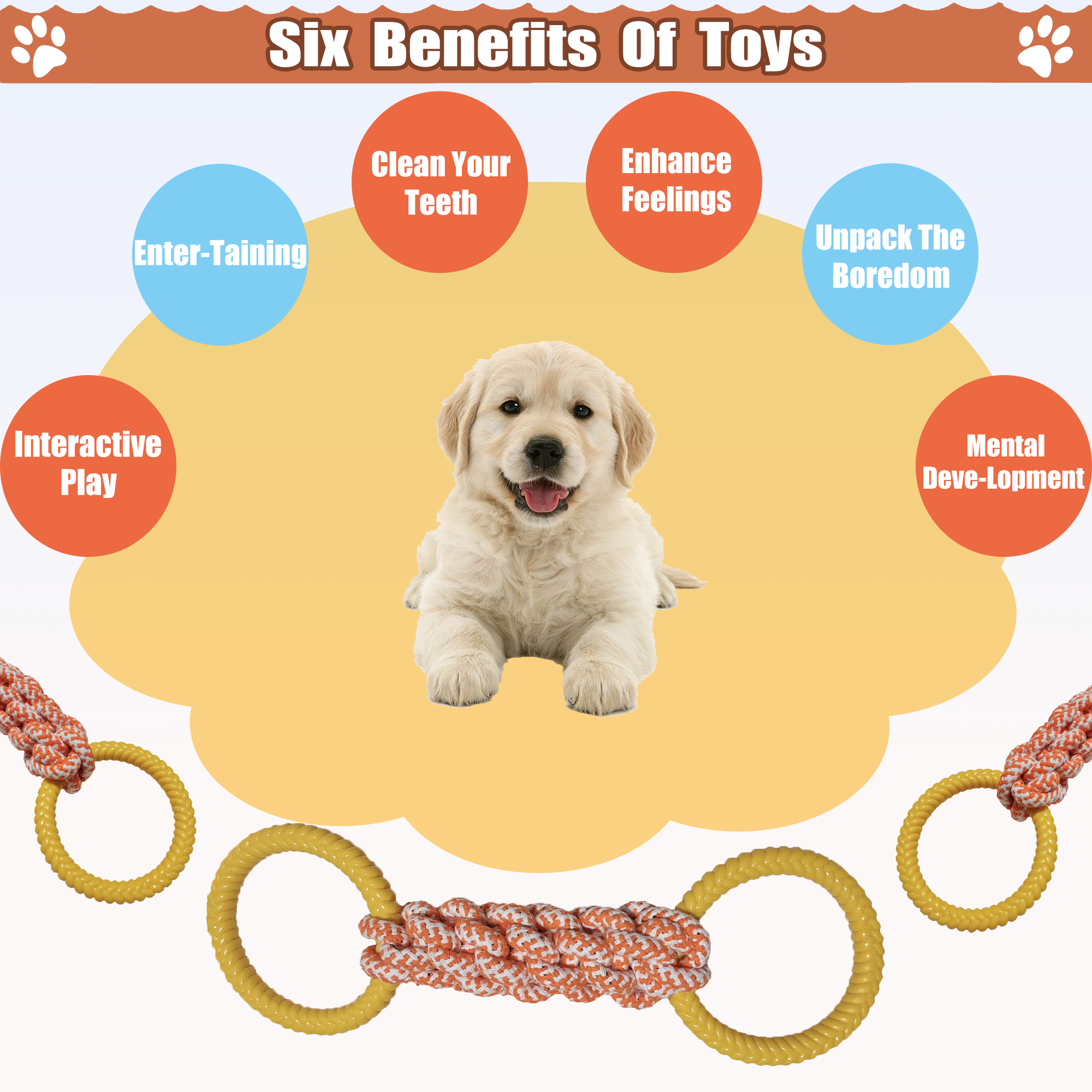 rubber rope dog toy