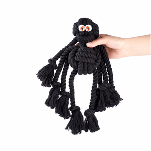Big Black Spider Toy Rope Knot Chewy Safe Interactive Tug of War Dog Rope Toy Indestructible