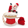 Red Squeaky Santa Claus in The Chimney Puppy Christmas Dog Toys Wholesale