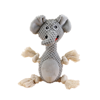 Dog Toy Indestructible Cute Elephant Design Made of Soft Flannel And Knots for Plush Toys