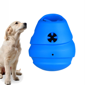 Professional Manufacturer Two in One Kong style Dog Toys Chewing And Squeaky ball Uncertain in Different Direction Blue Pet Toys